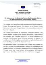 Statement by the Polish Presidency of the Council of the European Union on the Ministerial Review Conference on Resolving the Refugee Situation in the Western Balkans, held in Belgrade on 7 November 2011