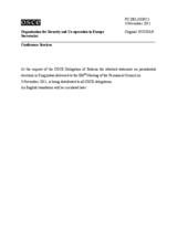 Выступление Постоянного представителя Республики Беларусь при ОБСЕ В.Воронецкого - О президентских выборах в Кыргызстане