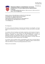 Statement by the Delegation of Croatia on parliamentary elections in Croatia, to be held on 4 December 2011