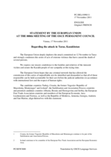 Statement by the Polish Presidency of the Council of the European Union on the attack in Taraz, Kazakhstan, on 12 November 2011