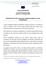 Déclaration de l’UE concernant l’attaque perpétrée à Taraz (Kazakhstan)