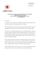 Statement by the Delegation of Turkey on the recent uncovering of hate crimes in Germany