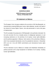 Statement by the Polish Presidency of the Council of the European Union on the case of Mr. A. Byalyatski in Belarus