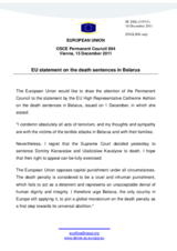 Statement by the Polish Presidency of the Council of the European Union on the death penalty in Belarus