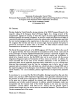 Statement by the Delegation of Slovakia in response to the statement by the Delegation of the United States on the ruling of the European Court of Human Rights in the case of V.C. versus Slovakia