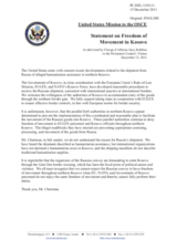 Statement by the Delegation of the United States on the provision of humanitarian assistance by the Russian Federation in northern Kosovo