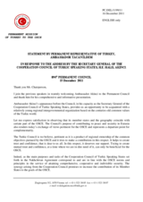Statement by the Delegation of Turkey in response to the address by the Secretary General of the Cooperation Council of Turkic Speaking States, H.E. Mr. Halil Akinci