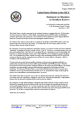 Statement by the Delegation of the United States on the situation in northern Kosovo