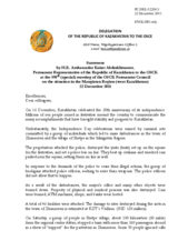 Statement by the Delegation of Kazakhstan on events in western Kazakhstan on 16 December 2011