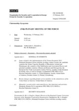 Journal of the 674th Plenary Meeting of the Forum for Security Co-operation