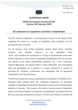 Statement by the Danish Presidency of the Council of the European Union on the arrest of opposition leaders and freedom of expression in Kazakhstan