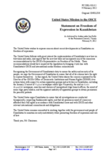 Statement by the Delegation of the United States on the arrest of opposition leaders and freedom of expression in Kazakhstan