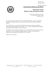 Statement by the Delegation of the United States on the meeting of the Presidents of Armenia, Azerbaijan and the Russian Federation in Sochi, Russian Federation, on 23 January 2012