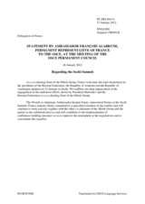 Statement by the Delegation of France on the meeting of the Presidents of Armenia, Azerbaijan and the Russian Federation in Sochi, Russian Federation, on 23 January 2012