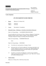 Journal der 675. Plenarsitzung des Forums