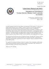 Statement by the Delegation of the United States on the cases of Mr. Y. Lutsenko and Ms. Y. Timoshenko in Ukraine