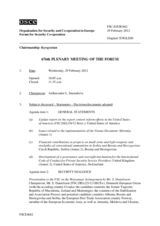 Journal of the 676th Plenary Meeting of the Forum for Security Co-operation