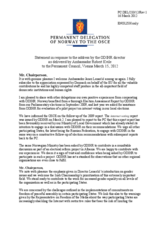 Statement by the Delegation of Norway in response to the report by the Director of the Office for Democratic Institutions and Human Rights, Ambassador Janez Lenarčič