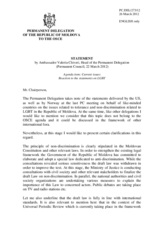 Statement by the Delegation of Moldova on the tolerance and non-discrimination in the Russian Federation and Moldova