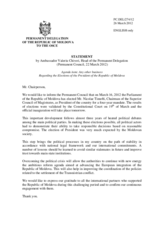 Statement by the Delegation of Moldova on the election of the new President of Moldova