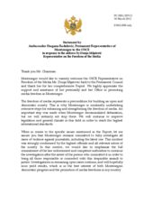Statement by the Delegation of Montenegro in response to the report by the OSCE Representative on Freedom of the Media
