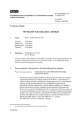 Diario de la 906ª Sesión plenaria del Consejo Permanente 