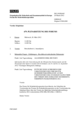 Journal der 679. Plenarsitzung des Forums