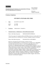 Giornale della 678a Seduta plenaria del Foro di cooperazione per la sicurezza