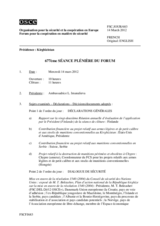 Journal de la 677ème séance plénière du Forum