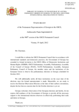 Statement by the Delegation of Georgia on the parliamentary elections in Georgia, to be held in October 2012