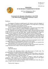 Statement by the Delegation of Kazakhstan in response to the statements by the Danish Presidency of the Council of the EU and by the Delegation of the United States on the safety of journalists in Azerbaijan and Kazakhstan