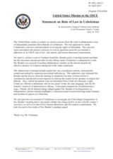 Statement by the Delegation of the United States on the case of the journalist Ms. E. Bondar in Uzbekistan