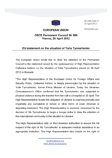 Statement by the Danish Presidency of the Council of the EU on the case of Ms. Y. Tymoshenko in Ukraine