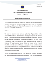 Statement by the Danish Presidency of the Council of the EU on the blasts in Dnipropetrovsk, Ukraine, on 27 April 2012, and the rule of law in Ukraine