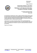 Statement by the Delegation of the United States on the freedom of assembly in the Russian Federation