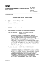Diario de la 910ª Sesión plenaria del Consejo Permanente 