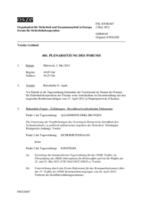 Journal der 681. Plenarsitzung des Forums