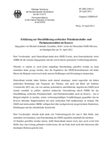 Erklärung zur Durchführung serbischer Präsidentschafts- und Parlamentswahlen im Kosovo