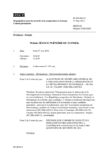 Journal de la 912ème séance plénière du Conseil
