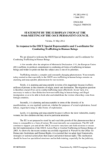 Statement by the Danish Presidency of the Council of the EU in response to the report by the Special Representative and Co-ordinator for Combating Trafficking in Human Beings, Dr. Maria Grazia Giammarinaro