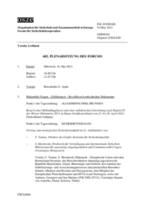 Journal der 682. Plenarsitzung des Forums