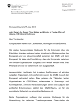 Statement by the Delegation of Switzerland, also on behalf of Liechtenstein and Norway, in response to the address by the Deputy Prime Minister and Minister of Foreign Affairs of Albania, H.E. Edmond Haxhinasto