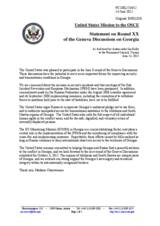Statement by the Delegation of the United States on the Twentieth round of the Geneva Discussions, held on 8 June 2012