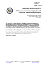 Statement by the Delegation of the United States on the freedom of assembly in the Russian Federation