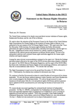 Statement by the Delegation of the United States on human rights and fundamental freedoms in Belarus