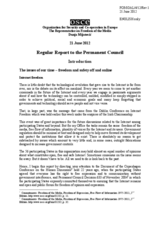 Regular Report to the Permanent Council by the OSCE Representative on Freedom of the Media