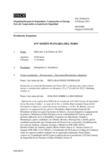 Diario de la 673ª Sesión plenaria del Foro de Cooperación en materia de Seguridad  