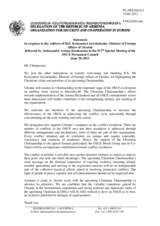 Statement by the Delegation of Armenia in response to the address by the Minister for Foreign Affairs of Ukraine, H.E. Kostyantyn Gryshchenko