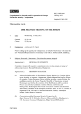 Journal of the 688th Plenary Meeting of the Forum for Security Co-operation