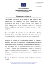 Statement by the Cypriot Presidency of the Council of the EU on the human rights and fundamental freedoms in Belarus